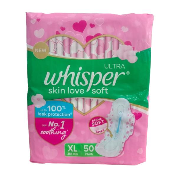 Netmeds | Whisper Ultra Skin Love Soft Sanitary Pad XL 50's