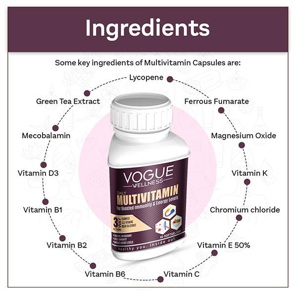 Vogue Wellness Daily Multivitamin Softgel Capsule 60's - Multi-Vitamins