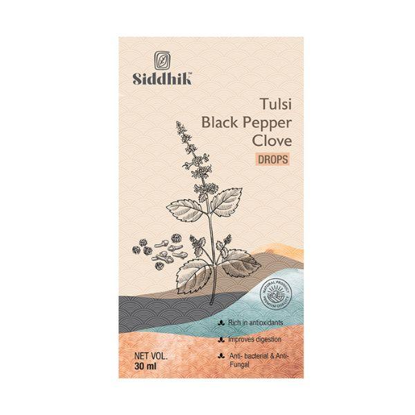 Siddhik Tulsi, Black Pepper, Clove Drops 30 ml - Health Products