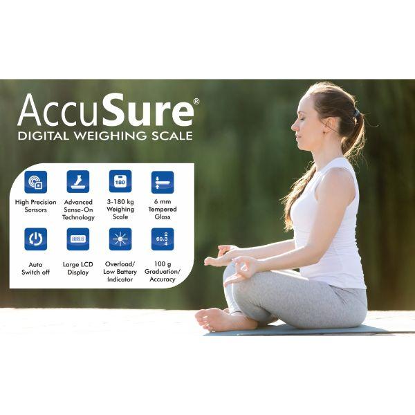 AccuSure Digital Weight Scale Glass - Health Monitors And Equipment