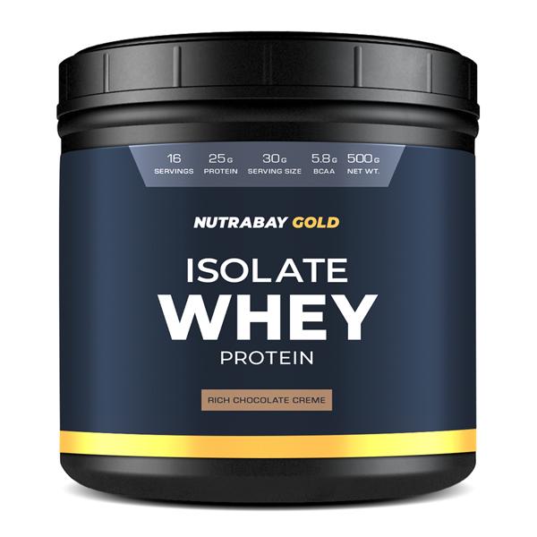 Netmeds | Nutrabay Gold Isolate Whey Protein Powder - Rich Chocolate Cream Flavour 500 gm