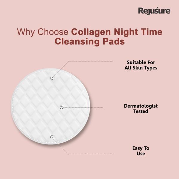 Rejusure Collagen Night Time Cleaning Pads 25's - Face Wash & Cleansers