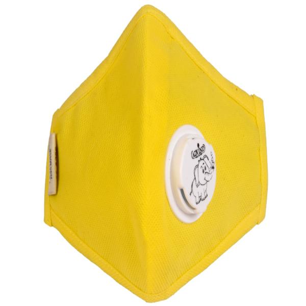 Smog Guard N95 Face Mask With One Valve (Kids - 6-10 Years) (S) - Yellow (Pack of 1) - Face Mask