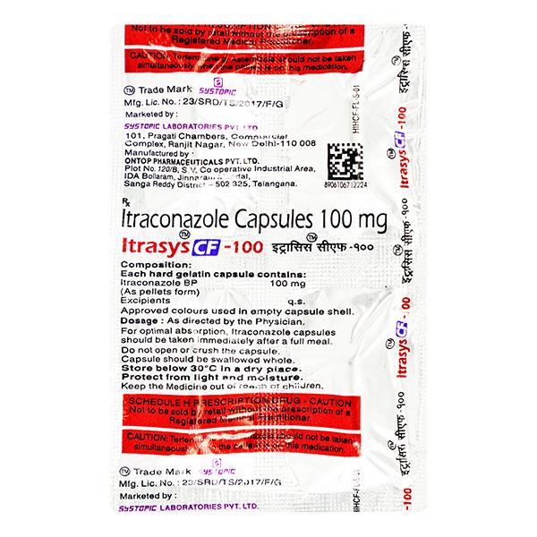 ITRASYS CF 100 Capsule 4's - Fungal Infections-Anf