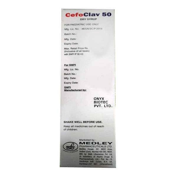 Cefoclav 50 Delicious Vanilla Flavour Dry Syrup 30ml - Bacterial Infections-Cep