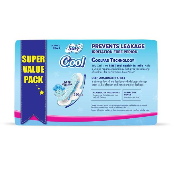 Sofy Cool Extra Long Pads (XL) 54's - Sanitary Napkins