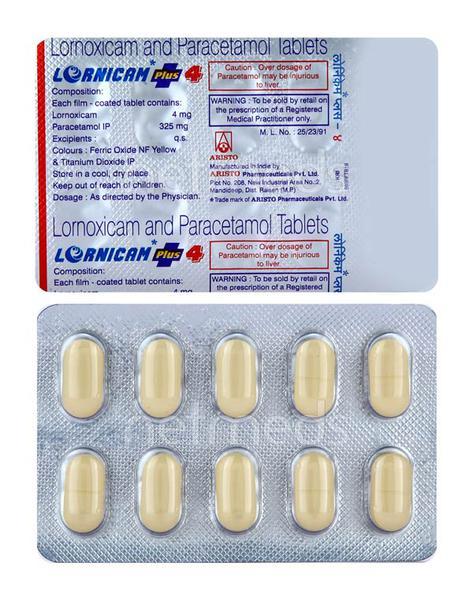 Lornicam Plus 4mg Tablet 10'S - Pain relief-Nsa