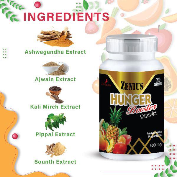 Zenius Hunger Booster 500 mg Capsule 60's - Speciality Medicines