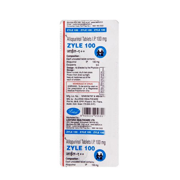 Zyle 100mg Tablet 10'S - Gout