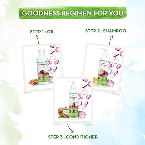 Mamaearth Onion Shampoo for Hair Fall Control and Hair Growth with Onion and Plant Keratin 650 ml - Shampoos