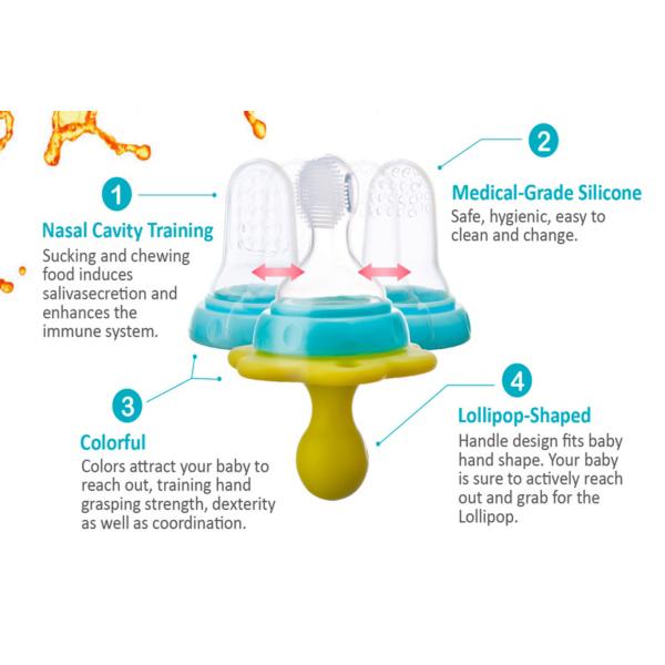 Farlin Grip N Bite Lollipops Baby Oral Set - Pink 1's - Pacifiers & Teethers