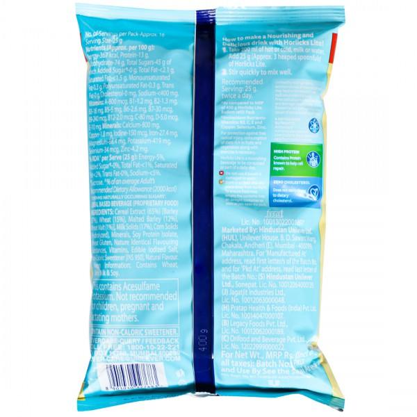 Horlicks Lite No Added Sugar Powder - Badam (Pouch) 400 gm - Daily Health Drinks