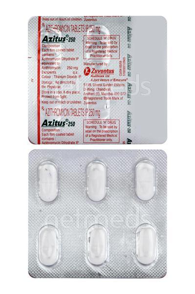 Azitus 250mg Tablet 6'S - Bacterial Infections-Mac