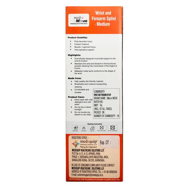 Med-e Move Wrist and Forearm Splint (M) - Right - Hand/Wrist Supports