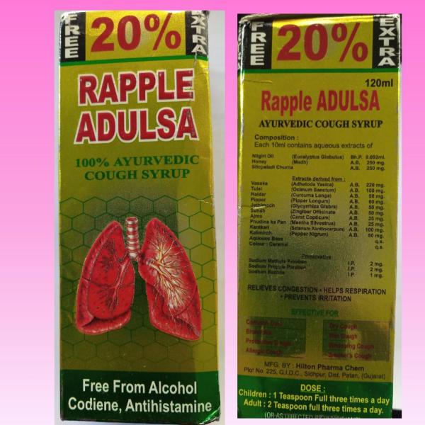 RAPPLE ADULSA COUGH Syrup 120ml - Speciality Medicines