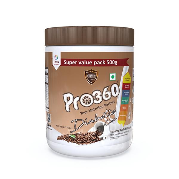 Netmeds | Pro360 Diabetic Nutritional Powder - Roasted Coffee Flavour 500 gm