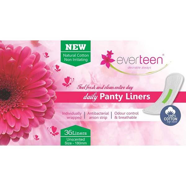 everteen Daily Panty Liners With Antibacterial Strip for Light Discharge & Leakage in Women - 1 Pack (36pcs) 1's - Panty Liners