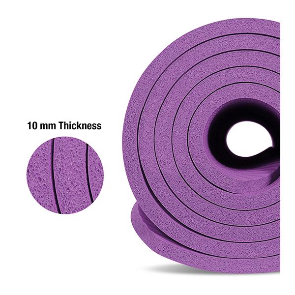 MuscleXP (10 mm) Thick NBR Material Yoga Mat - (Purple) 1's - Workout Essentials