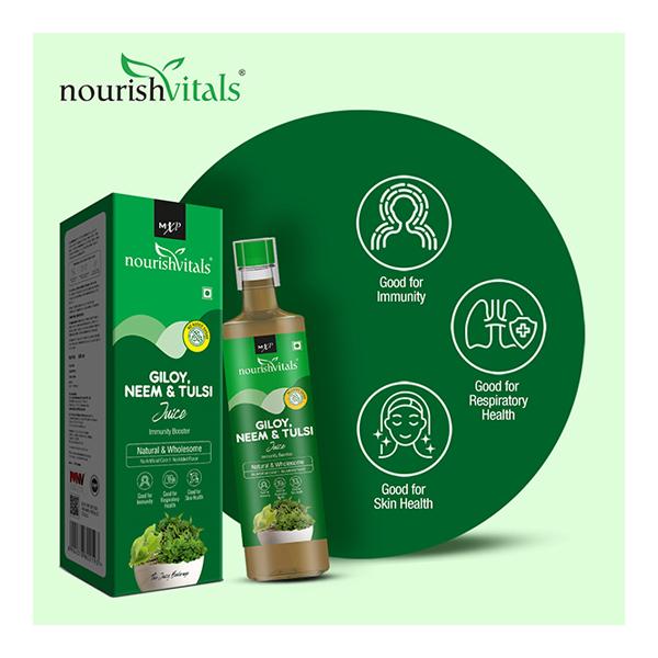 NourishVitals Giloy, Neem & Tulsi Juice 500 ml - Ayurvedic Juices