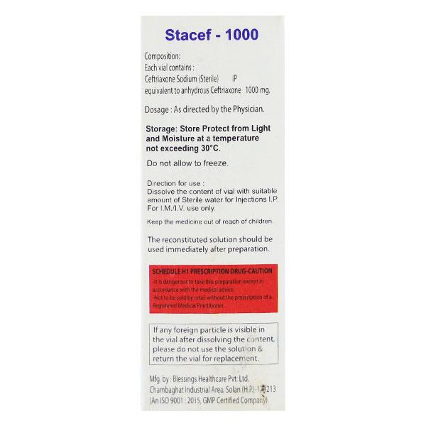 STACEF 1gm Injection 1's - Bacterial Infections-Cep