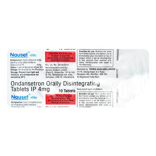 NAUSET 4mg Orally Disintegrating Tablet 10's - Vomitting/Emesis-Ant