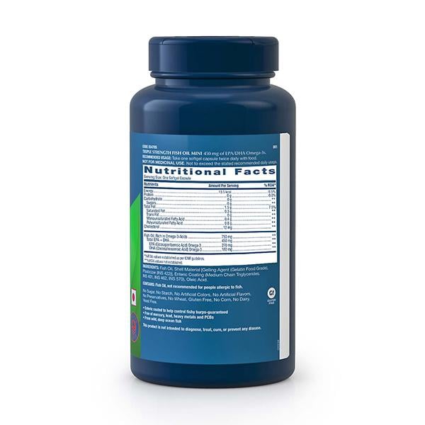 GNC Triple Strength Fish Oil 750 mg Softgel 240's - Omega Fish Oil Fatty Acids