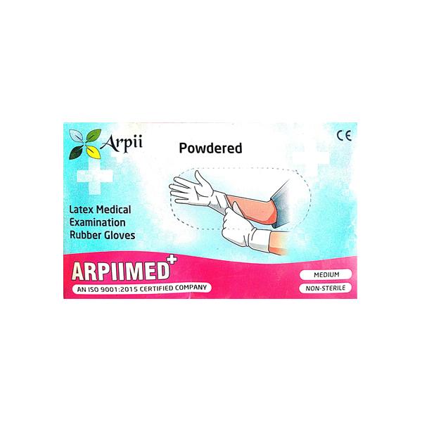 Netmeds | Arpii Powdered Latex Examination Gloves - Medium 100's