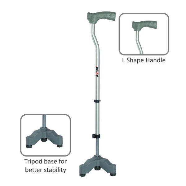 Vissco Walking Stick L Shape - Tripod
