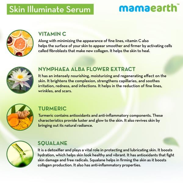 Mamaearth Skin Illuminate Face Serum - Vitamin C & Turmeric 30 gm - Face Serum