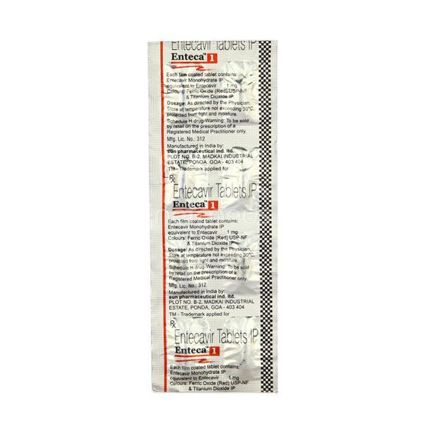 Enteca 1mg Tablet 10'S - Viral infections-Ant