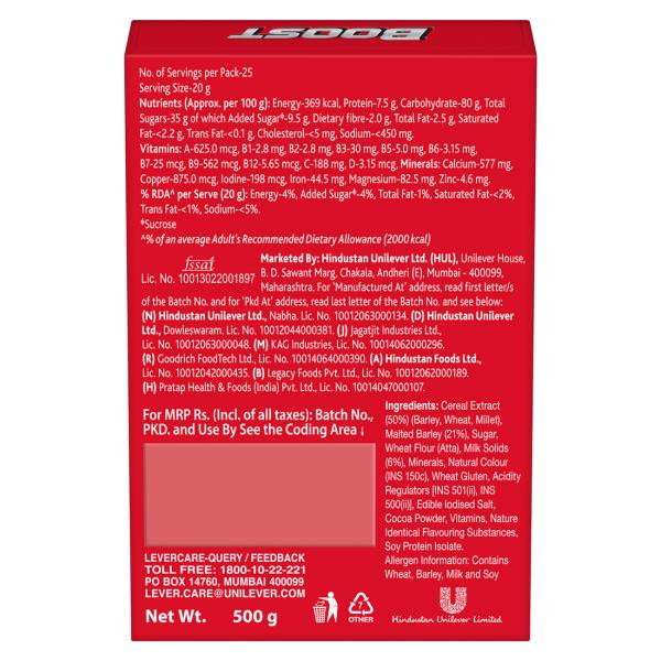 Boost 3x Stamina Powder 500 gm (Refill Pack) - Kids Nutrition