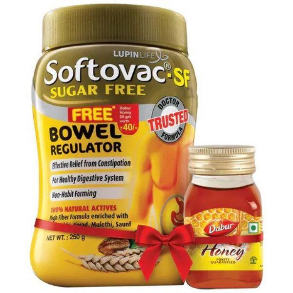 Netmeds | Softovac SF Sugar Free Powder 250 gm with Free Dabur Honey 50 gm