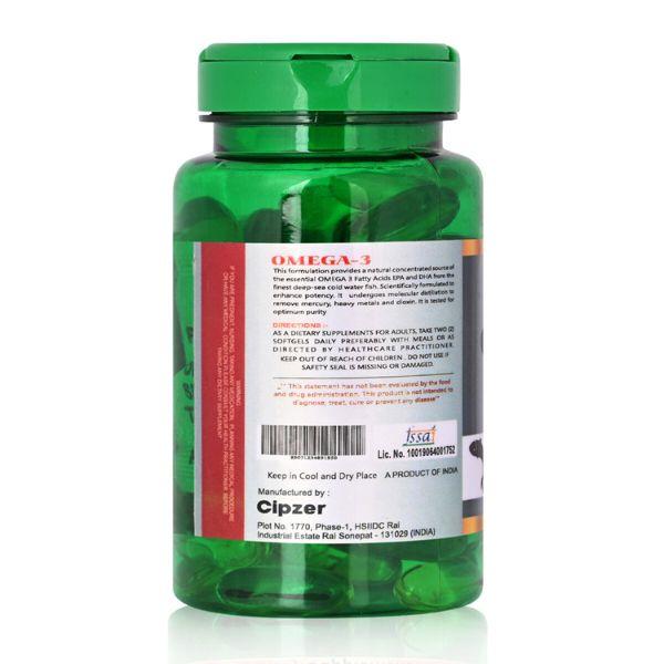 Cipzer Omega-3 Fish Oil Capsule 60's - Omega Fish Oil Fatty Acids