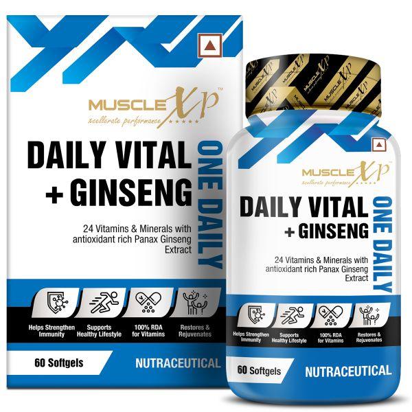 Netmeds | MuscleXP Daily Vital + Ginseng One Daily Softgels 60's