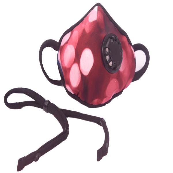 Smog Guard N99 Face Mask With One Valve (Kids) - Red Polka Dots Design (Pack of 1) - Face Mask