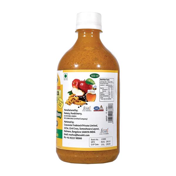 DrNATcURE Apple Cider Vinegar for Joint Pain Relief - Turmeric, Pepper & Honey 500 ml - Apple Cider Vinegars