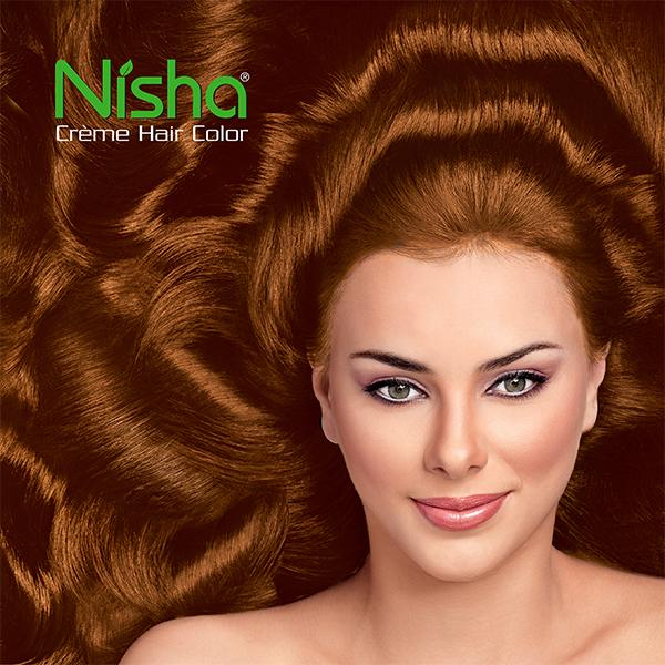 Nisha Creme Hair Color - 4.3 Golden Brown 60 gm - Crème