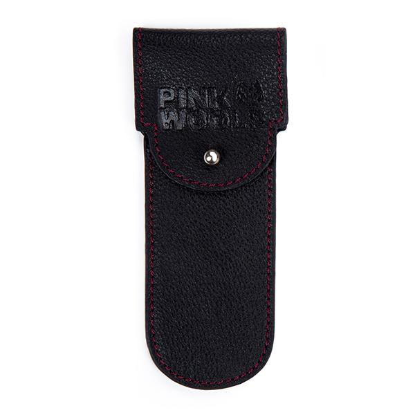 Pink Woolf Genuine Leather Razor Cover - Black - Pre & Post Shaves