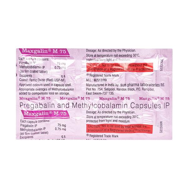 Maxgalin M 75mg Capsule 10'S - Neuropathic Pain-Dru
