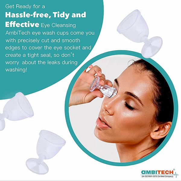 Ambitech Transparent Eye Wash Cup (Pack of 2) - Men Eyeglasses