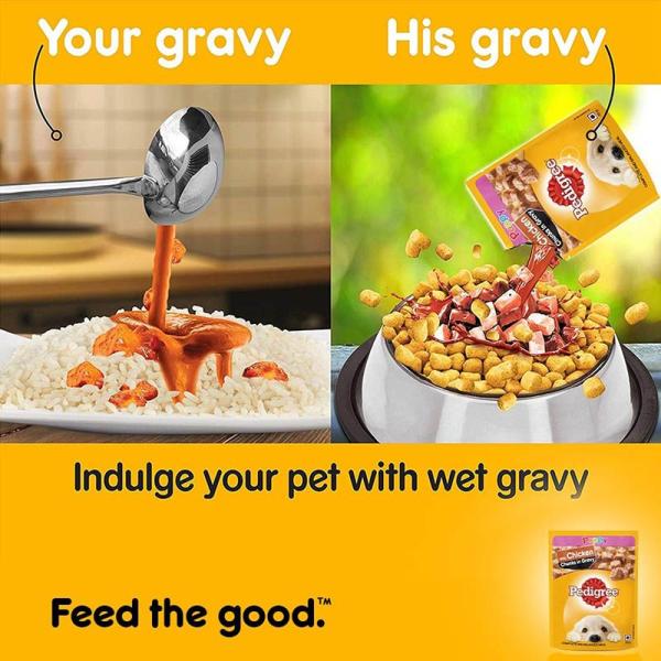 Pedigree Puppy Chicken & Liver Chunks Flavour in Gravy with Vegetables (Pack of 70gm x 30) 2100 gm - Petfood