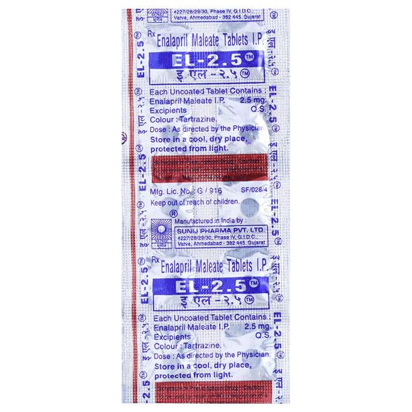 EL 2.5mg Tablet 10'S - Hypertension-ACE