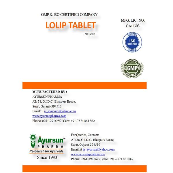 Ayursun Lolip Tablet 60's - Speciality Medicines
