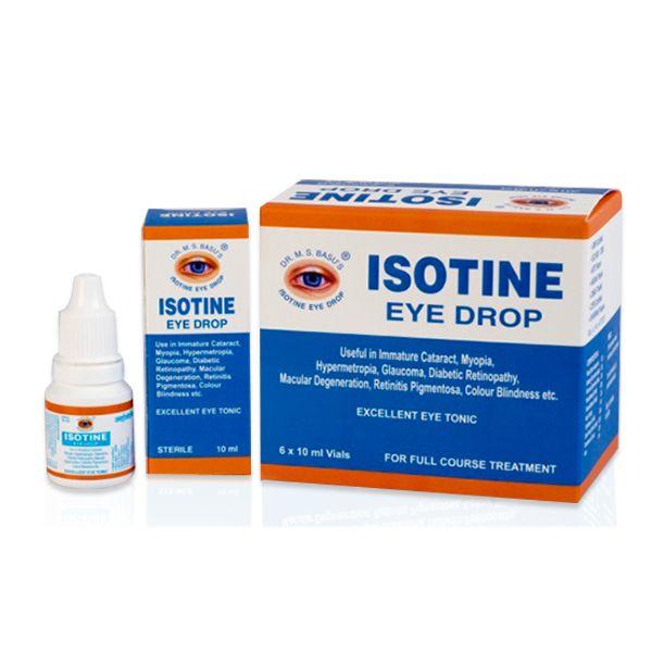 Dr.M.S.Basu's Isotine Eye Drop Vials (Pack of 6 x 10 ml) - Speciality Medicines