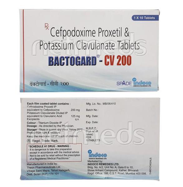 Bactogard CV 200mg Tablet 10'S - Bacterial Infections-Cep