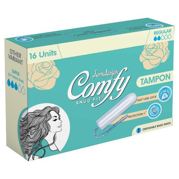 Netmeds | Amrutanjan Comfy Tampon with Disposable Bag - Regular 16's