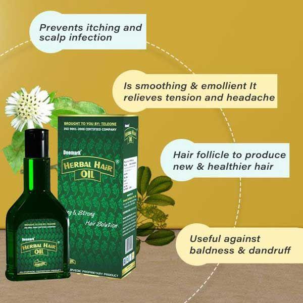 Deemark Herbal Hair Oil (Pack of 3 x 120 ml) - Personal Care (Ayush)