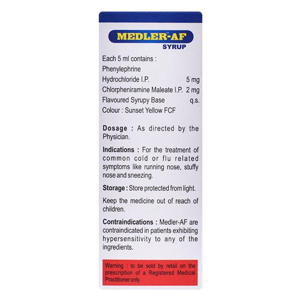 Medler AF Syrup 60ml - Cough And Cold-Cou