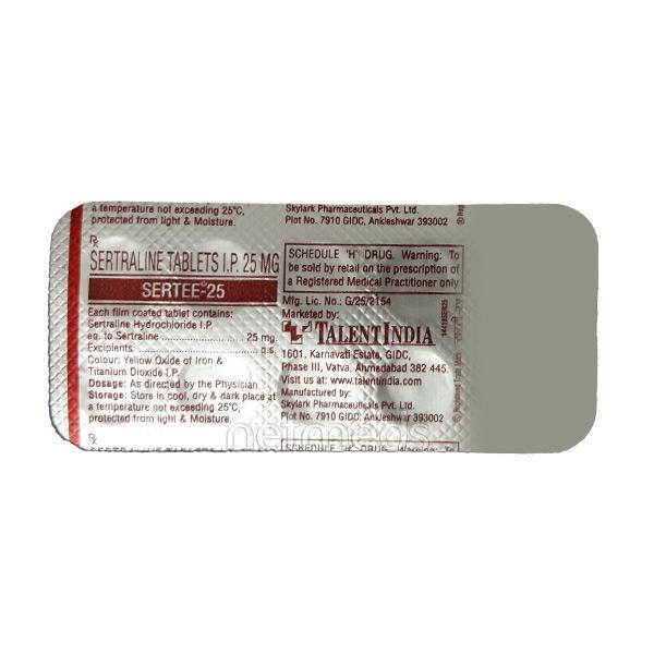 Sertee 25mg Tablet 10'S - Depression-Ant