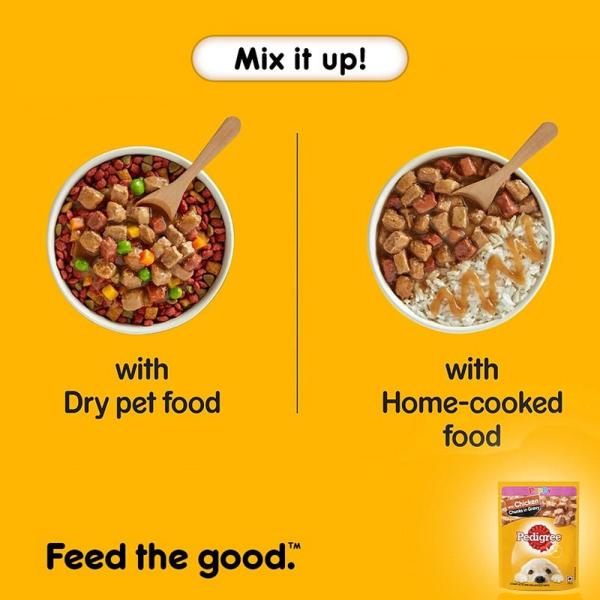 Pedigree Puppy Chicken & Liver Chunks Flavour in Gravy with Vegetables (Pack of 70gm x 30) 2100 gm - Petfood